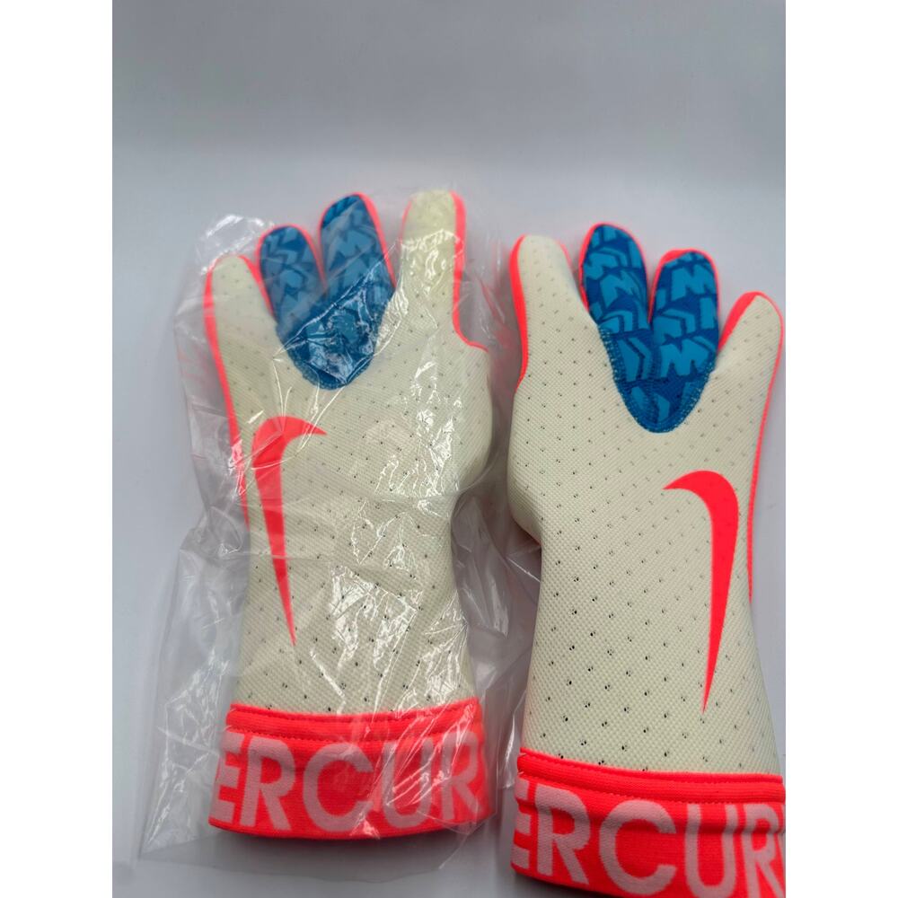 Mens Size 10 Nike Goalkeeper Gloves Mercurial Confidence Beige Red DM4001-101